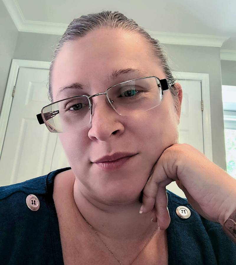 Coloured close up selfie