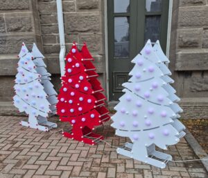 Decorative Outside Christmas decor trees