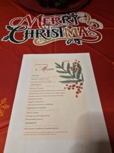 Christmas menu