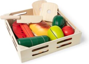 pretend wooden food cutting toy