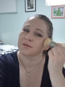 Makeup second brush application