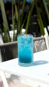 Blue lagoon on white table