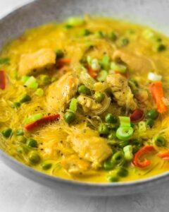 chicken coconut noodles